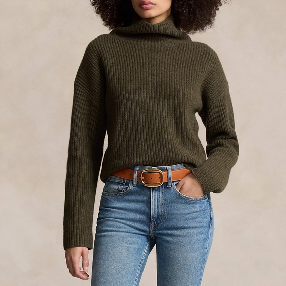 Polo Ralph Lauren Rib Knit Wool-Cashmere Sweater, Canopy Olive Heather